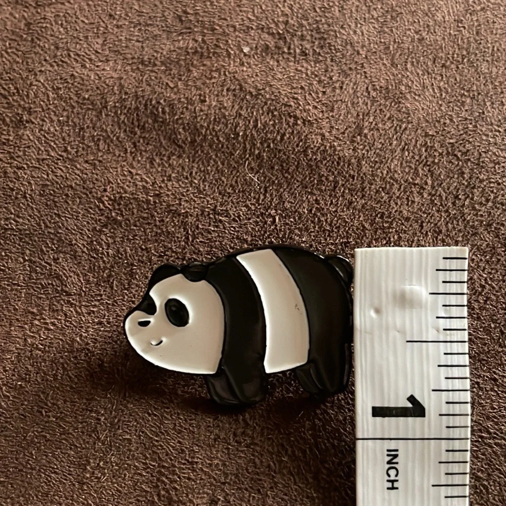 Panda Animal Enamel Metal Pin Black and White